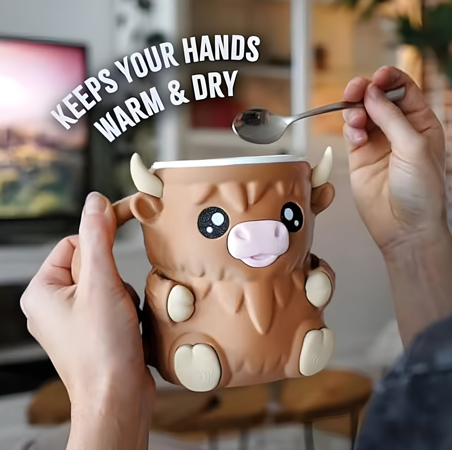 Highland Cow Ice Cream Mug Holder